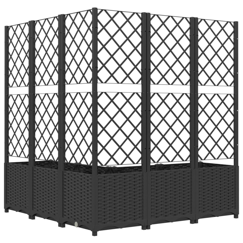 Plantenbak met latwerk 40x40x121,5 cm polypropeen