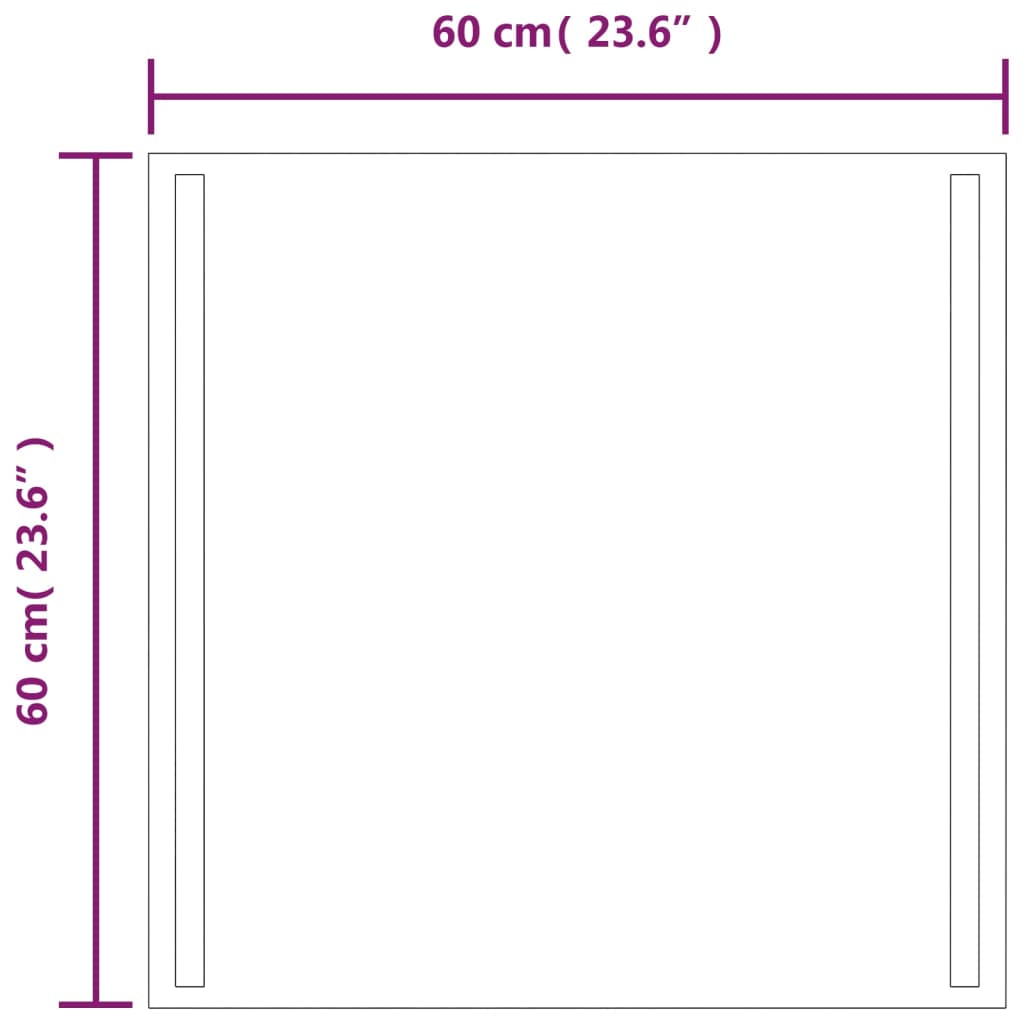 Miroir de salle de bain LED 60x60 cm