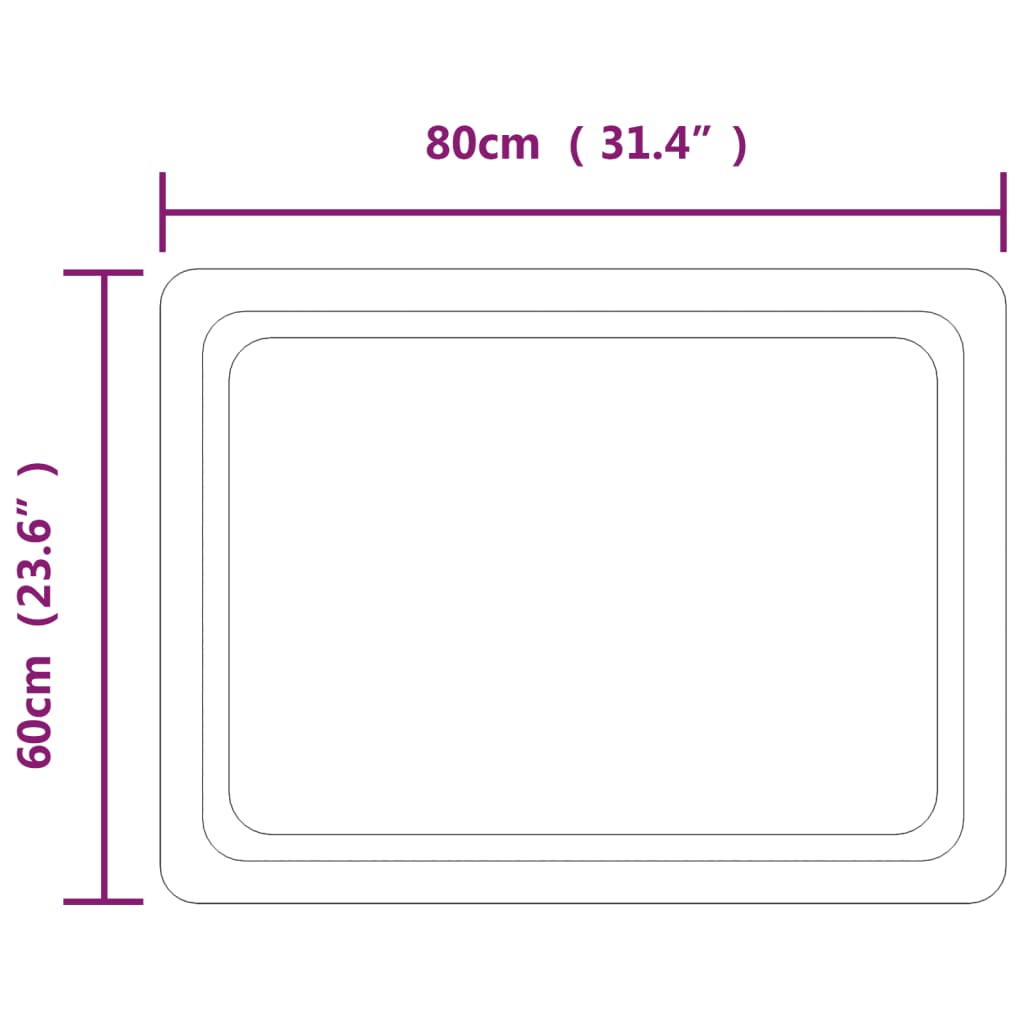 Badkamerspiegel LED 60x40 cm