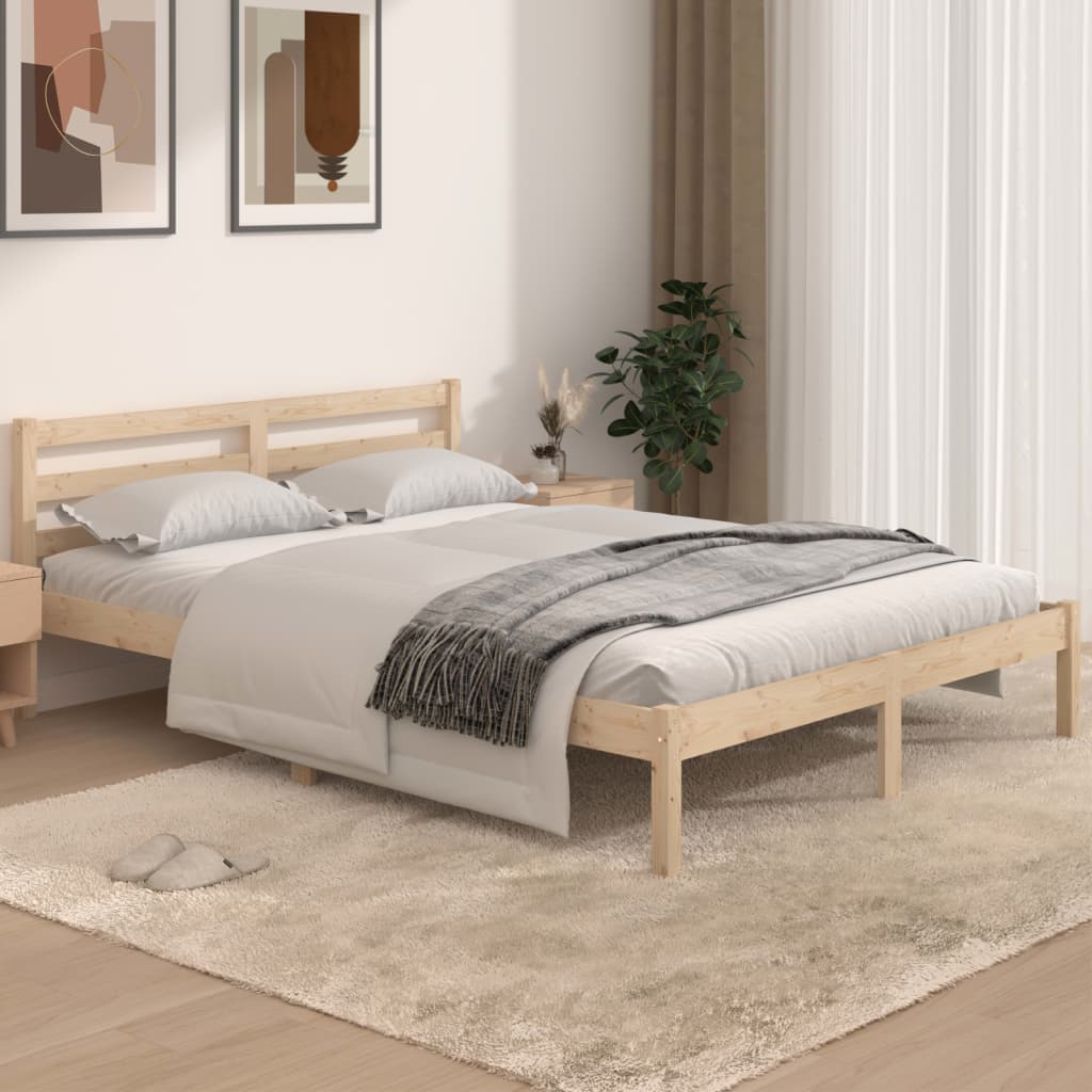 Bedframe massief grenenhout 200x200 cm