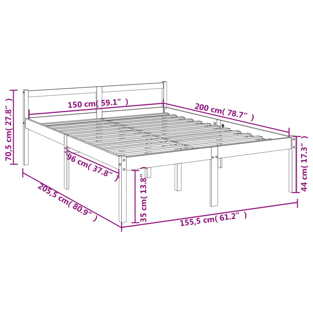 Seniorenbed massief grenenhout 180x200 cm