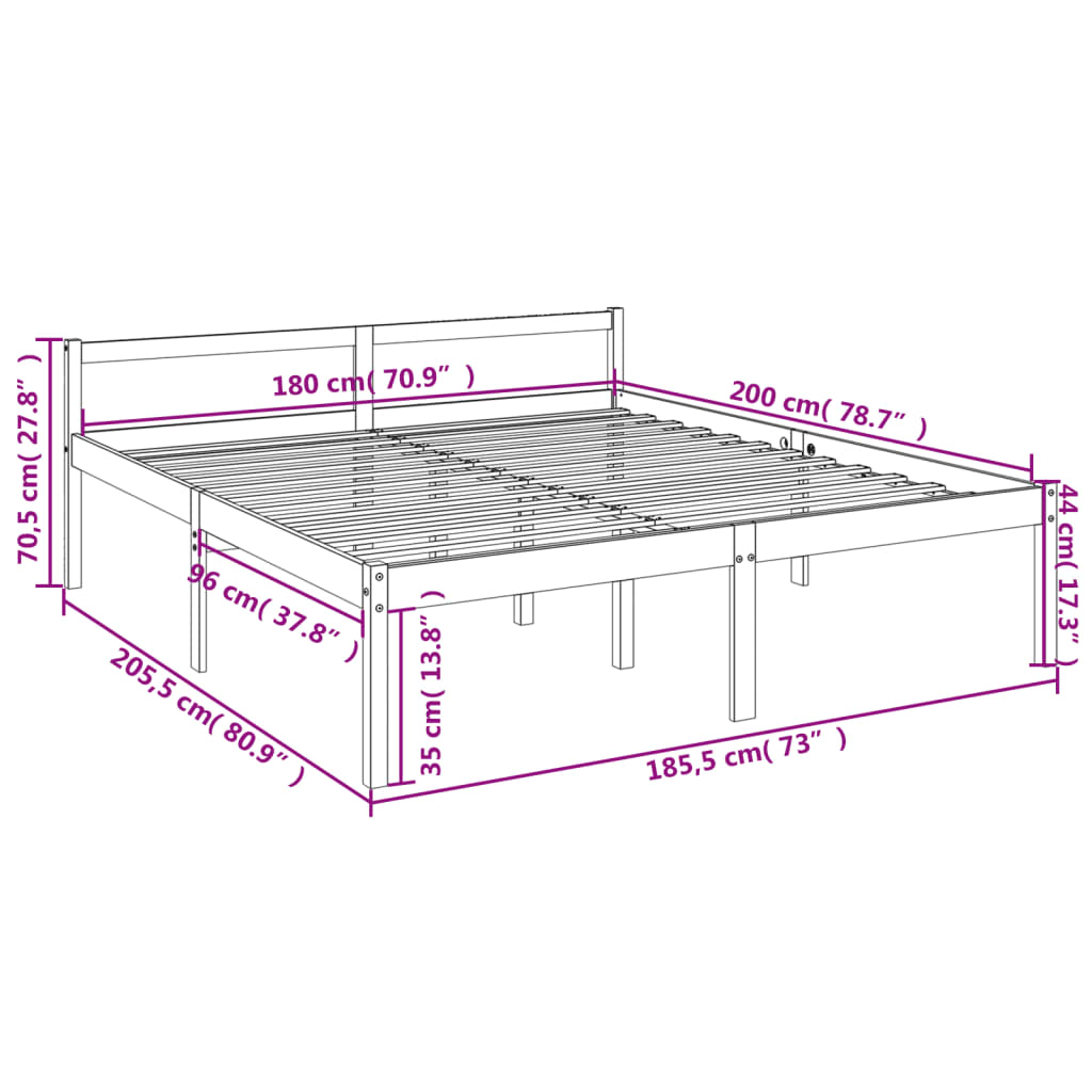 Lit senior en pin massif 150x200 cm