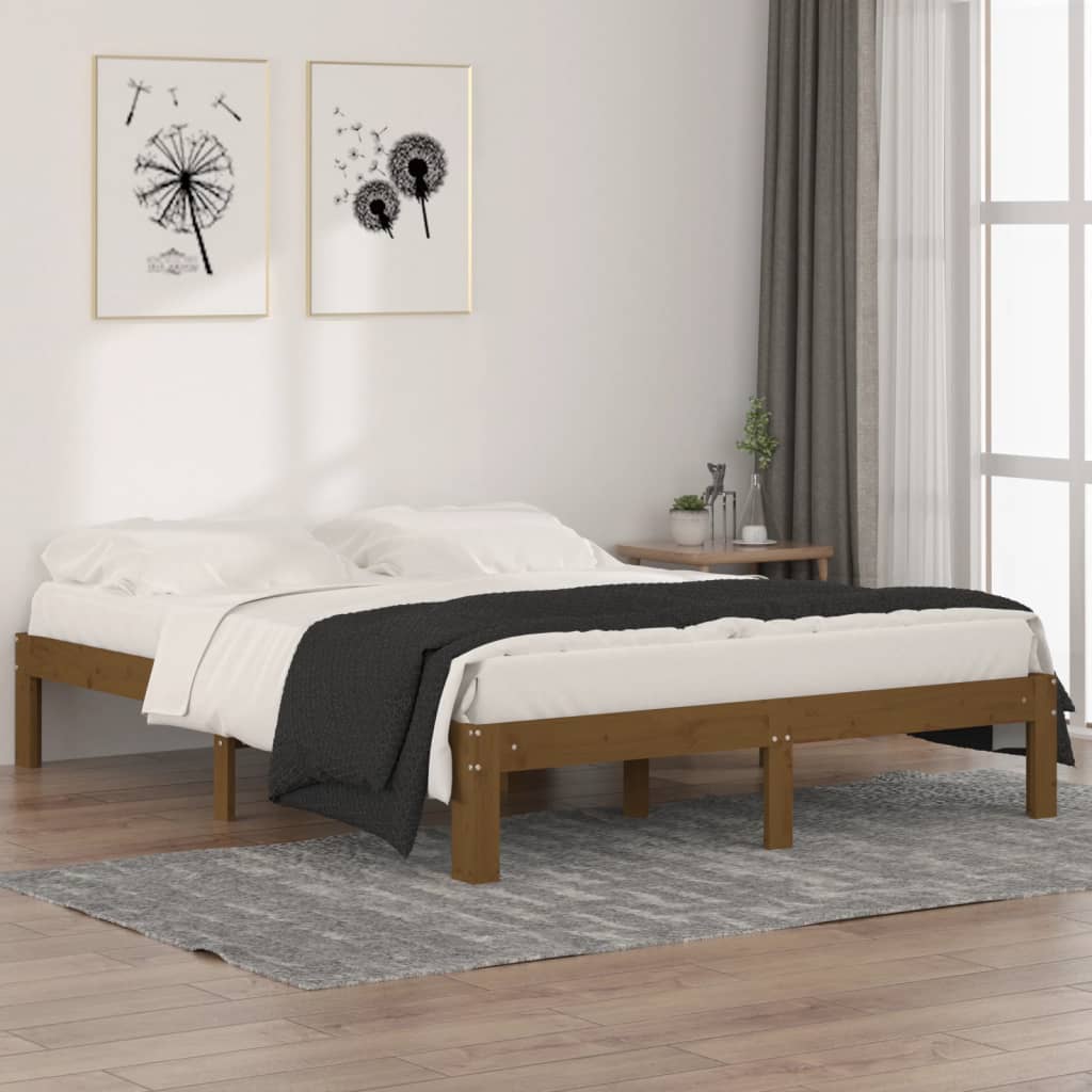 Bedframe massief hout 135x190 cm