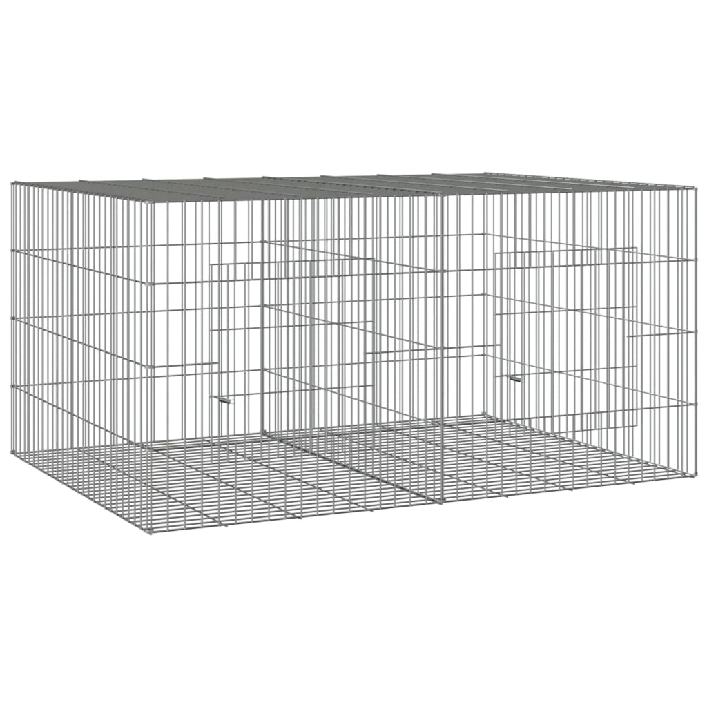 Cage à lapins avec 6 panneaux 327x79x54 cm en fer galvanisé