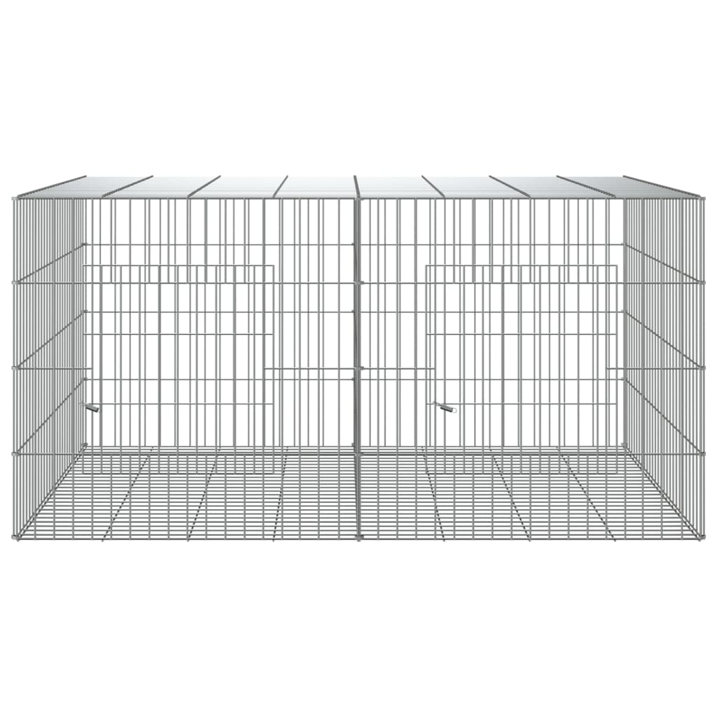 Konijnenkooi met 3 panelen 163x79x54 cm gegalvaniseerd ijzer