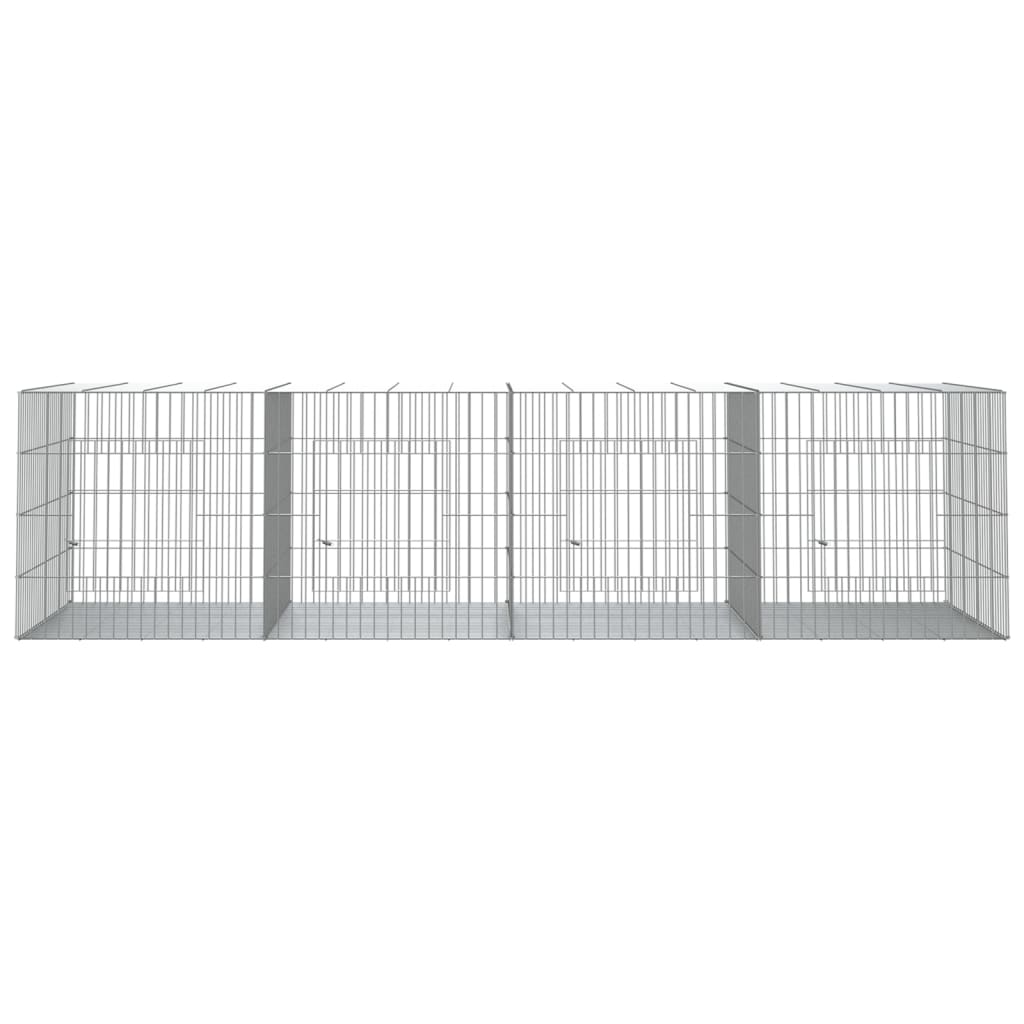 Konijnenkooi met 3 panelen 163x79x54 cm gegalvaniseerd ijzer