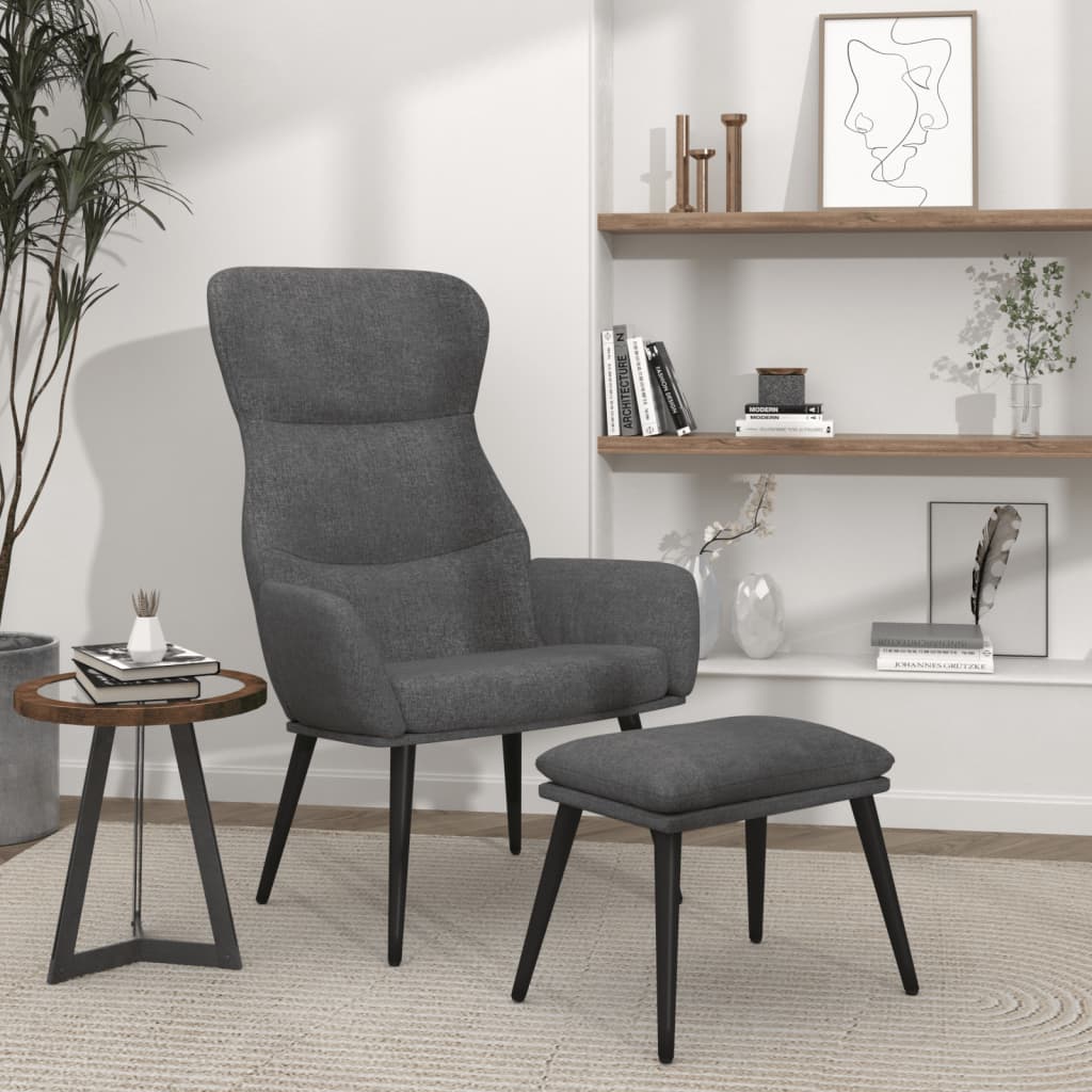 Fauteuil relax avec repose-pieds en tissu