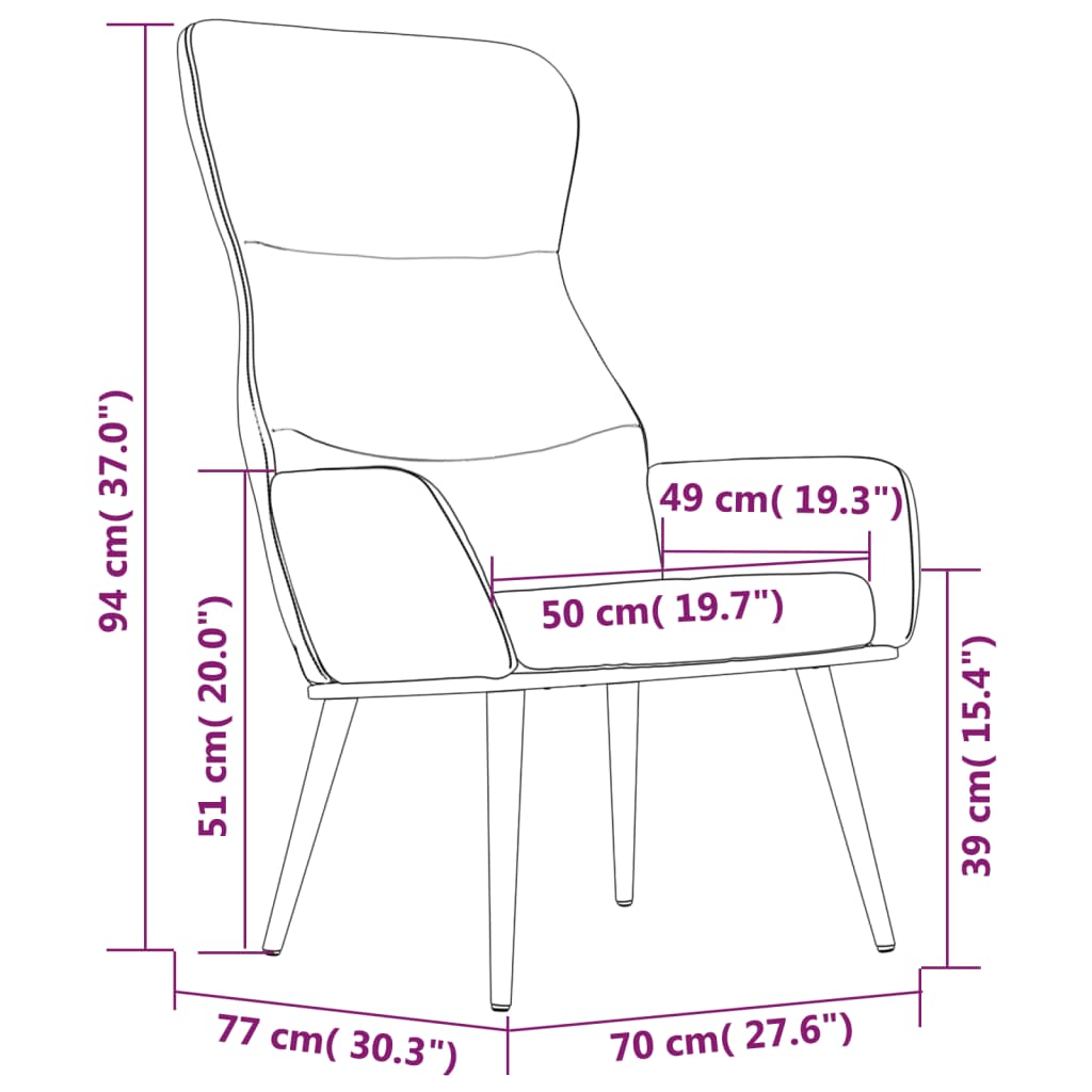 Fauteuil relax avec repose-pieds en tissu