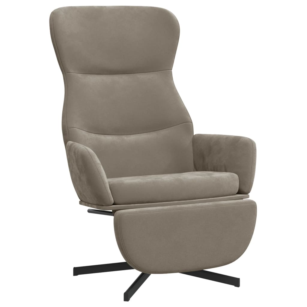 Fauteuil de relaxation avec repose-pieds en velours