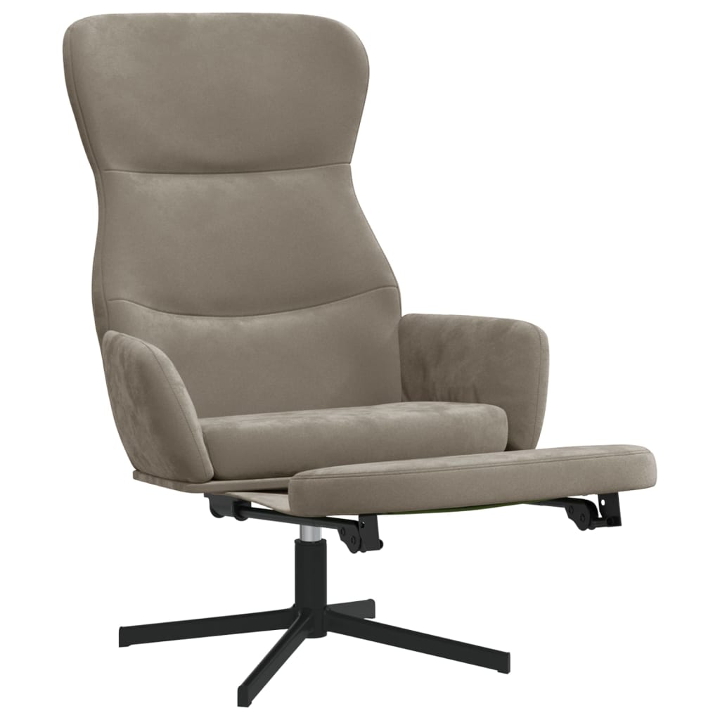 Fauteuil relax avec repose-pieds en velours