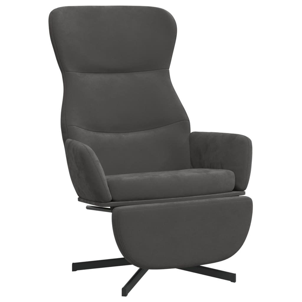 Fauteuil relax avec repose-pieds en velours