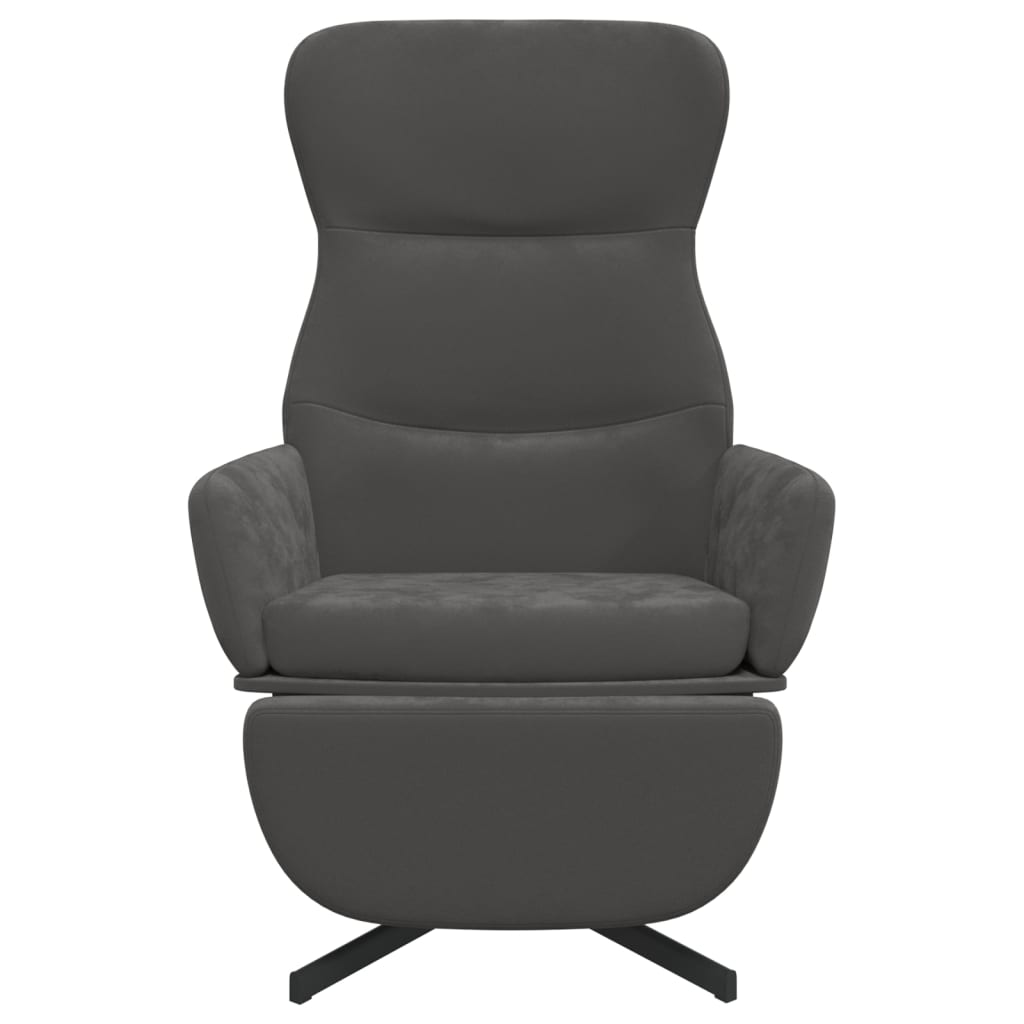 Fauteuil relax avec repose-pieds en velours