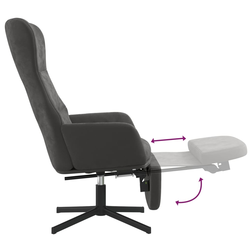 Fauteuil de relaxation avec repose-pieds en velours