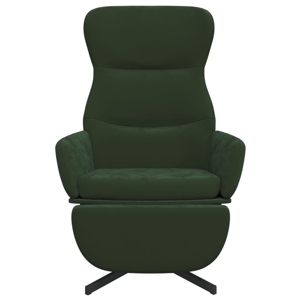 Fauteuil de relaxation avec repose-pieds en velours