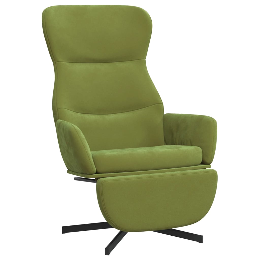 Fauteuil de relaxation avec repose-pieds en velours