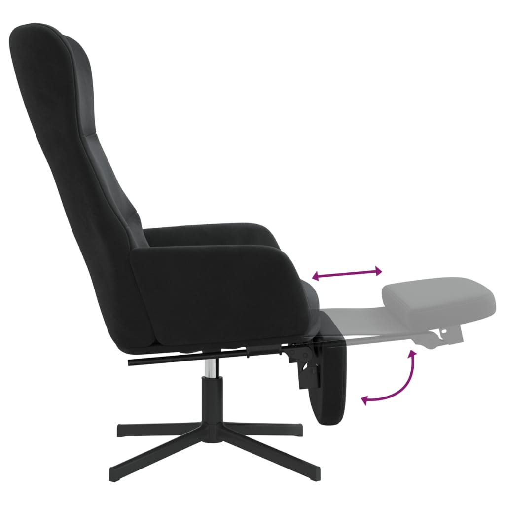 Fauteuil de relaxation avec repose-pieds en velours