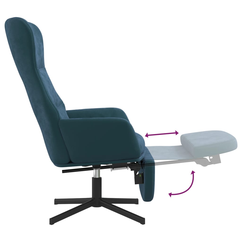 Fauteuil de relaxation avec repose-pieds en velours