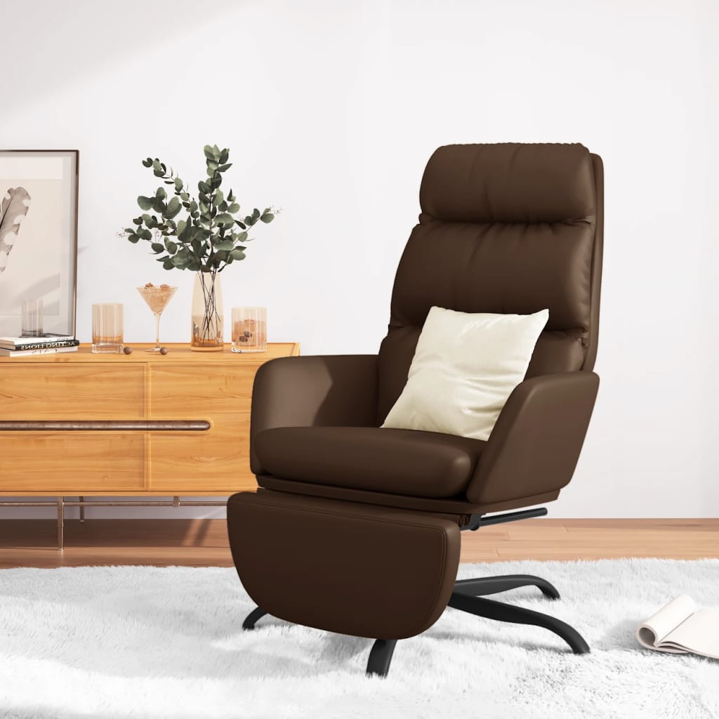 Fauteuil relax simili cuir noir