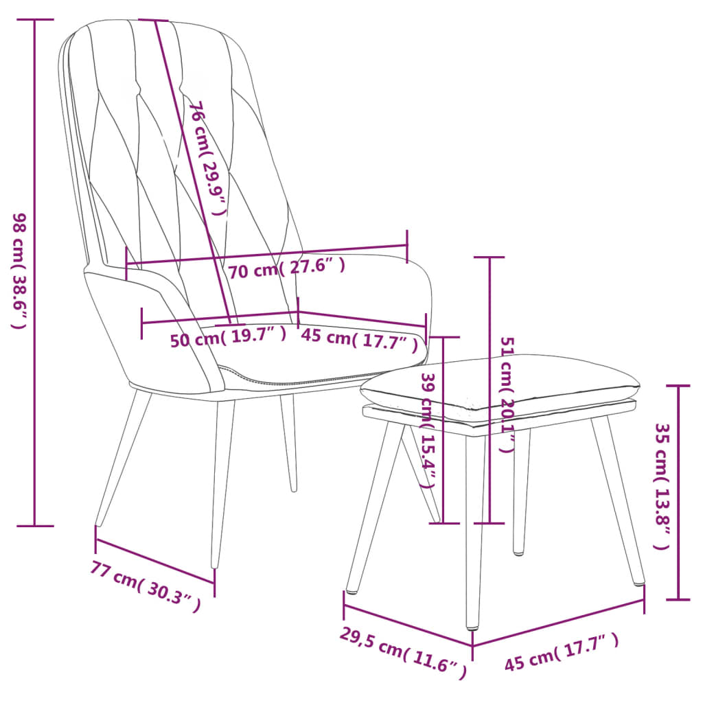 Fauteuil relax velours