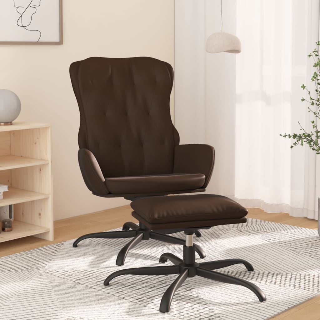 Fauteuil relax simili cuir noir