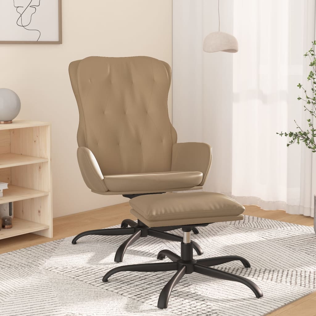 Fauteuil relax simili cuir noir