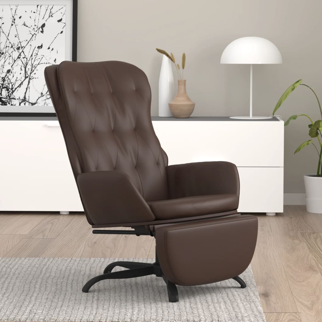 Fauteuil relax simili cuir noir