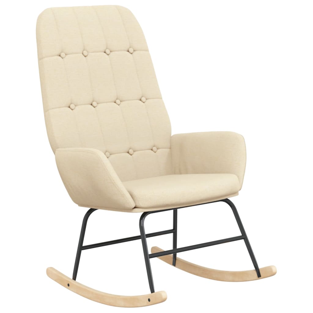 Rocking chair avec repose-pieds en tissu