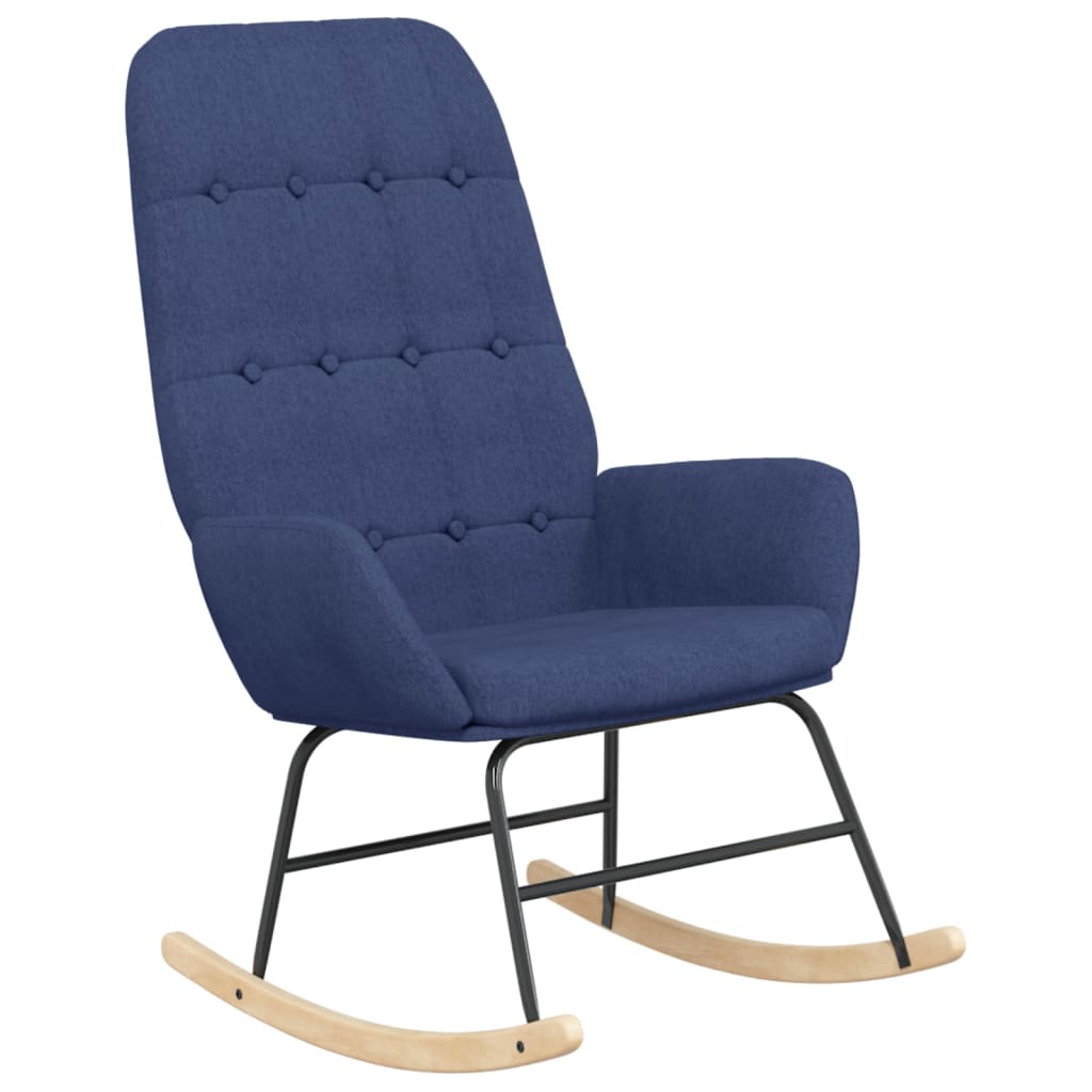 Rocking chair avec repose-pieds en tissu