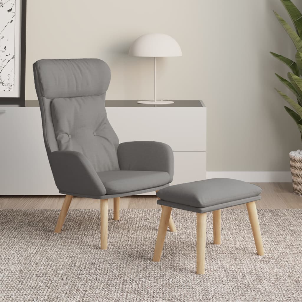 Fauteuil relax avec repose-pieds en tissu