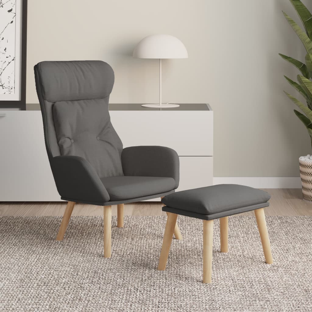 Fauteuil relax avec repose-pieds en tissu