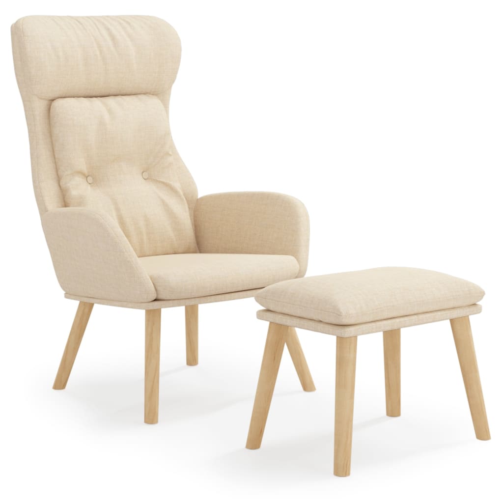 Fauteuil relax avec repose-pieds en tissu