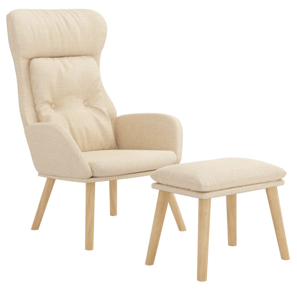 Fauteuil relax avec repose-pieds en tissu