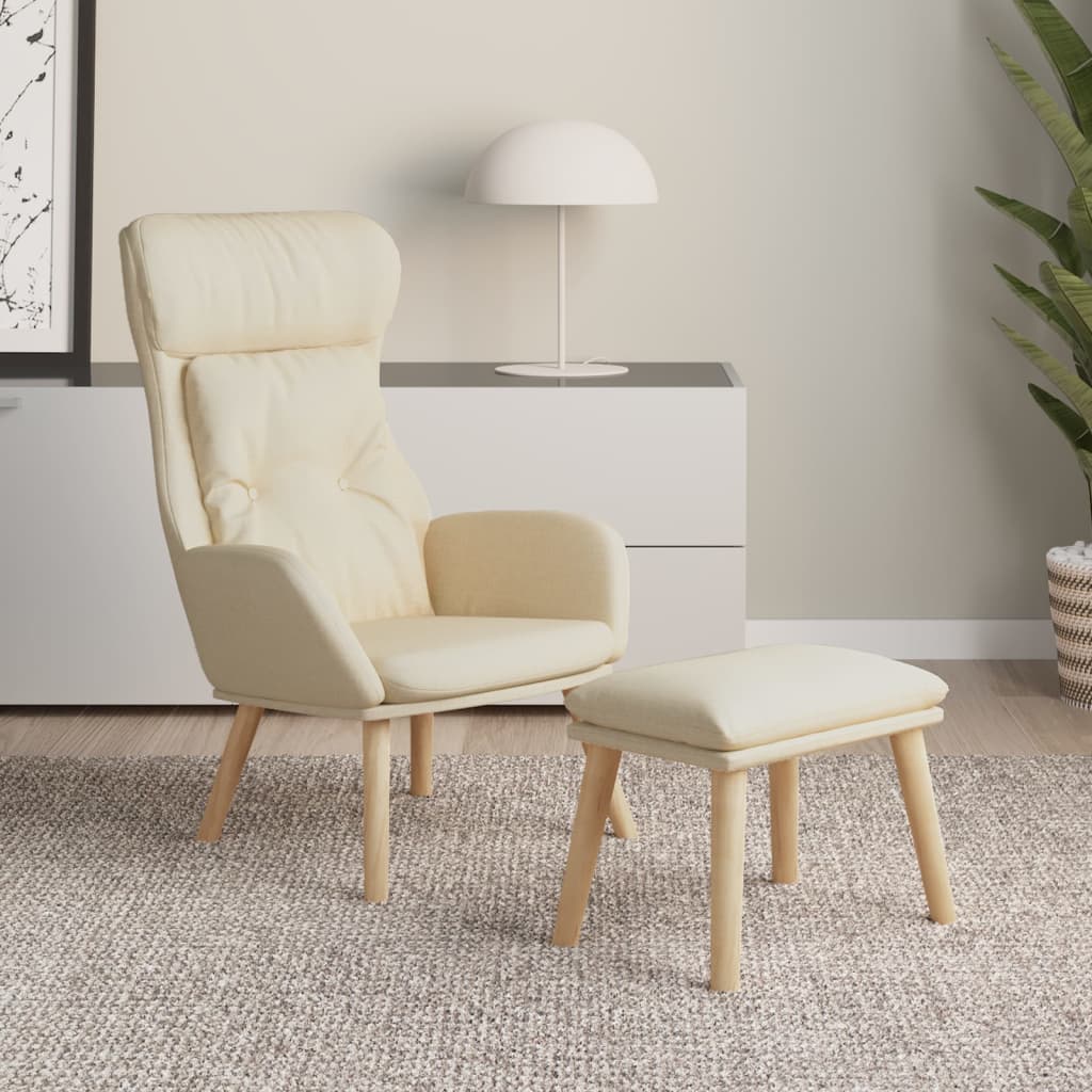 Fauteuil relax avec repose-pieds en tissu