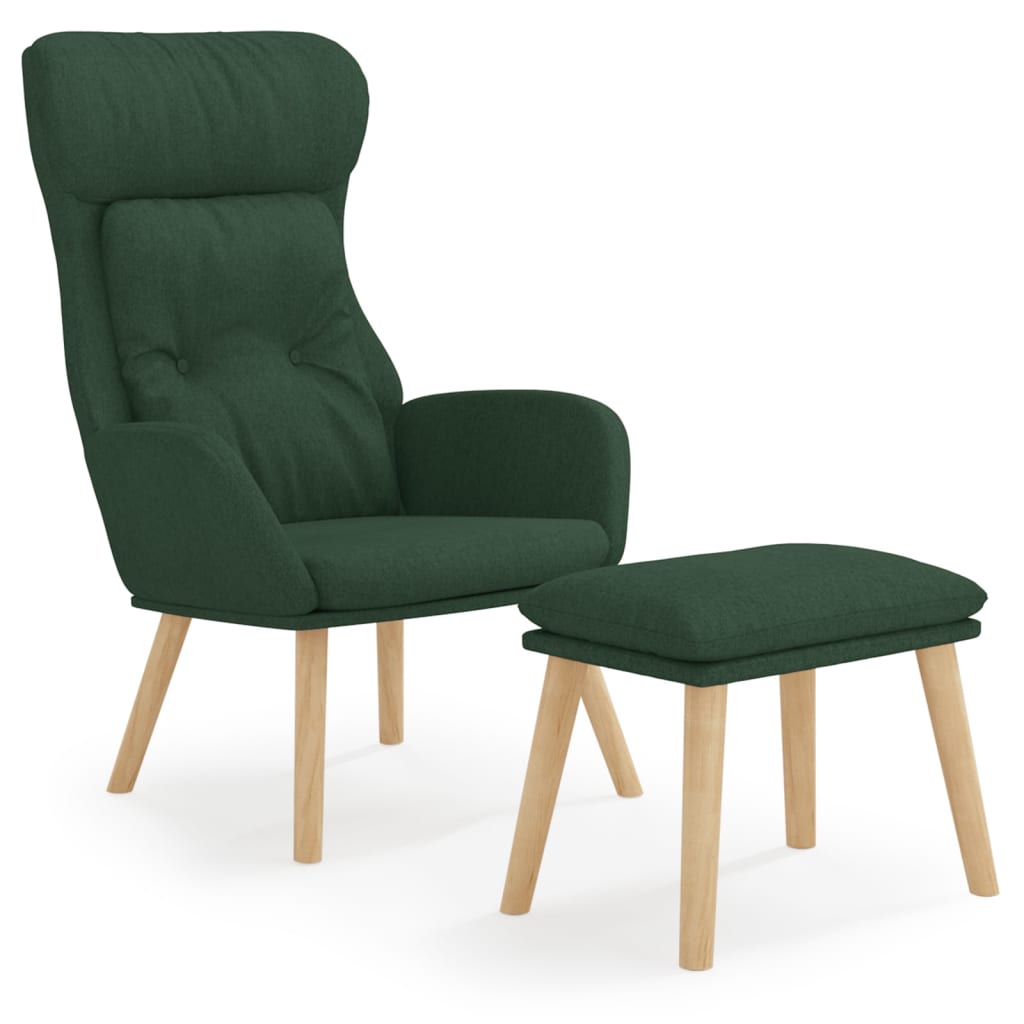 Fauteuil relax tissu vert foncé