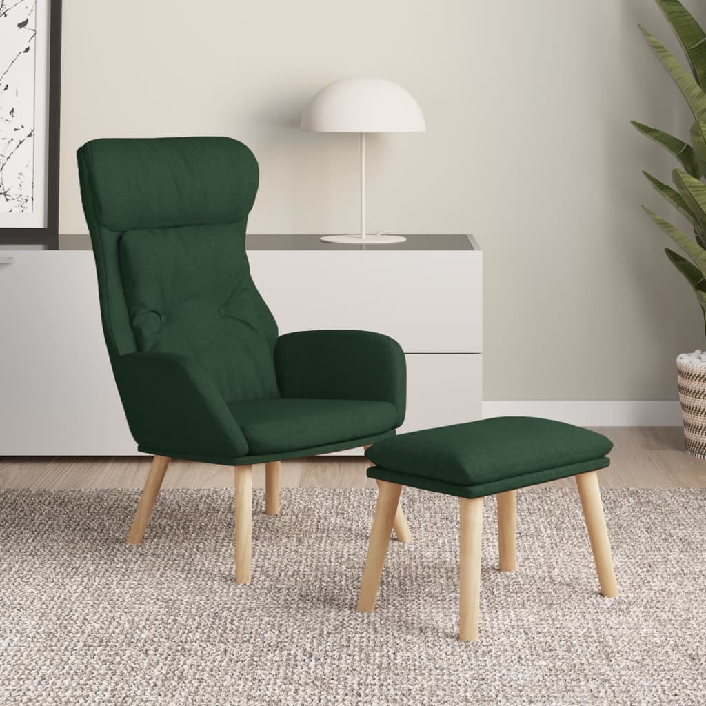 Fauteuil relax tissu vert foncé