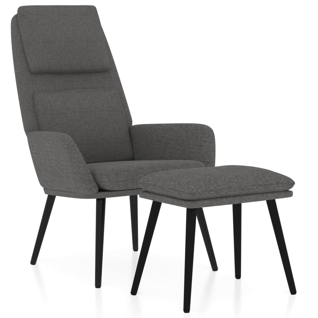 Fauteuil relax tissu gris foncé