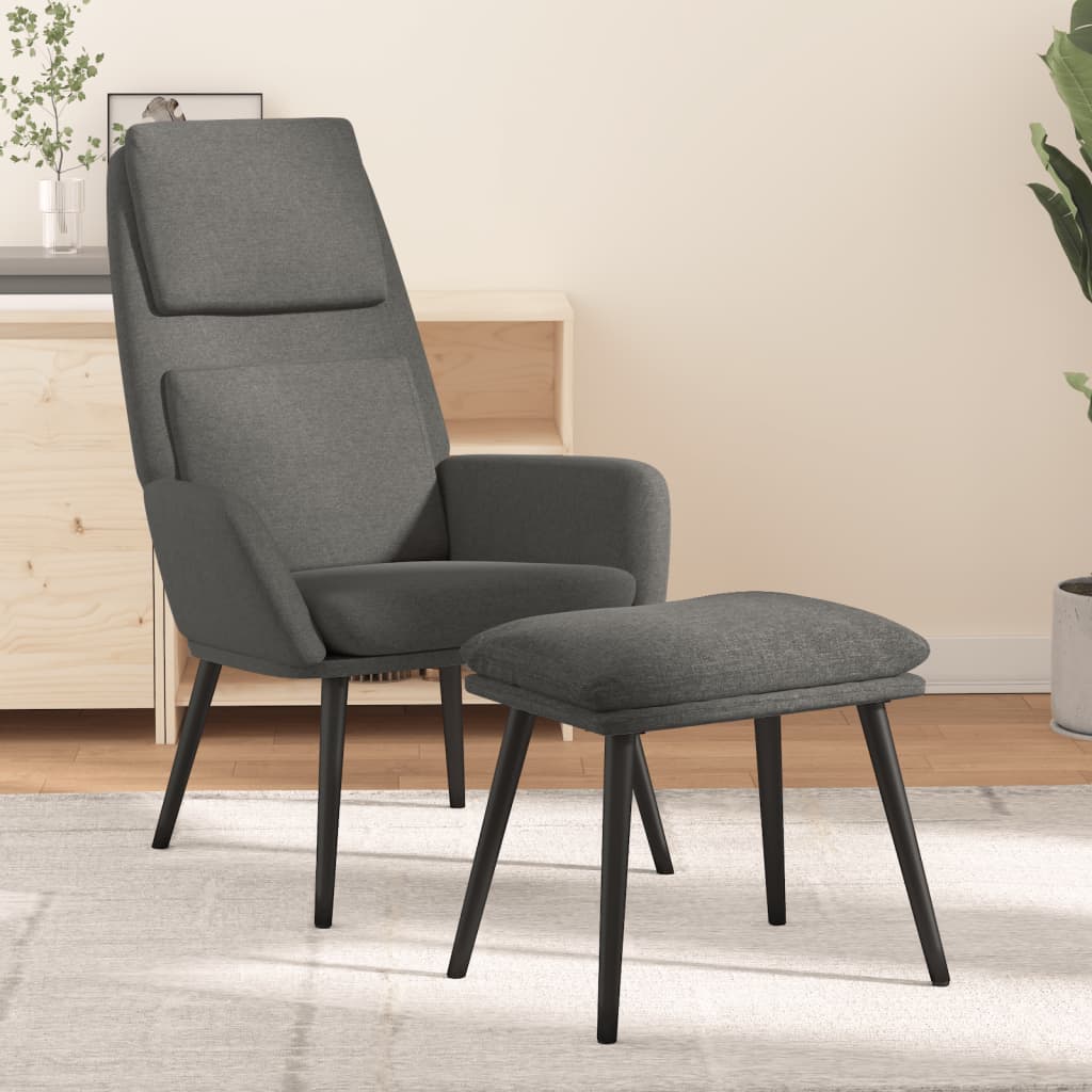 Fauteuil relax tissu gris foncé