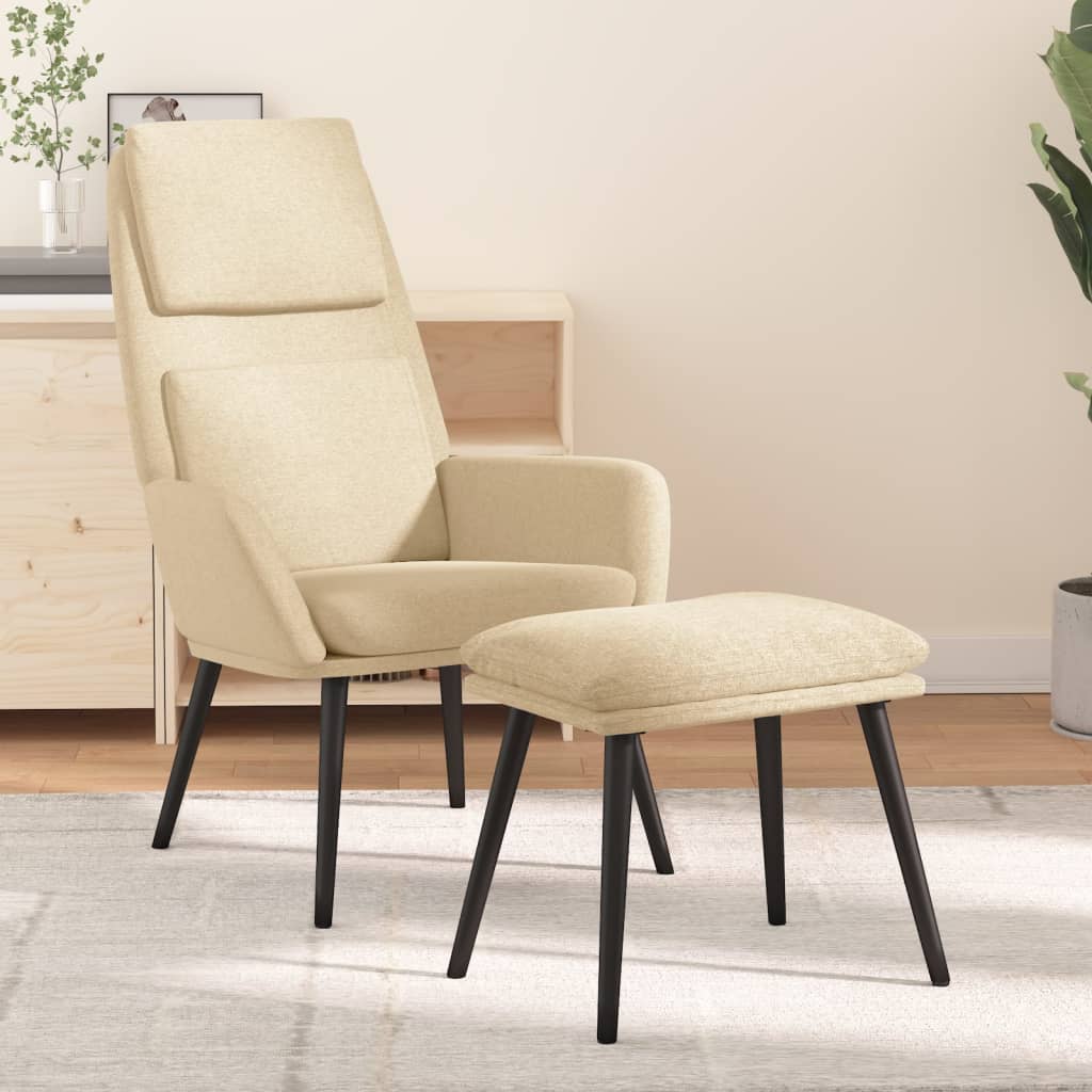 Fauteuil relax avec repose-pieds en tissu