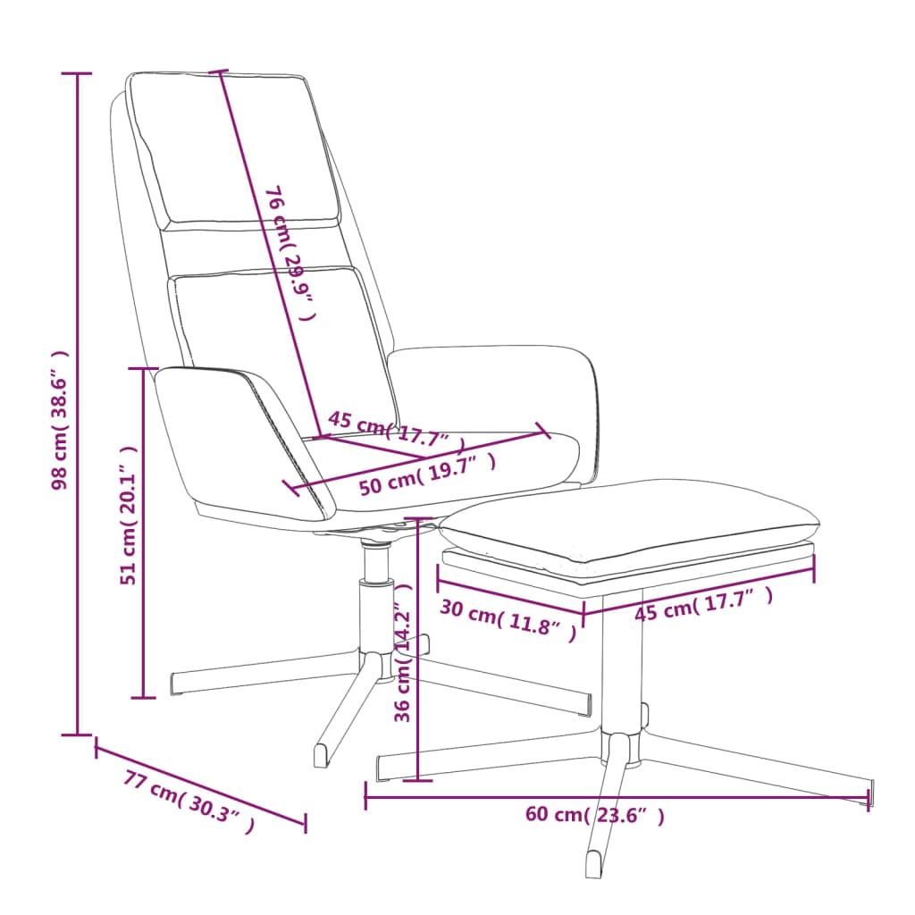 Fauteuil relax velours blanc crème