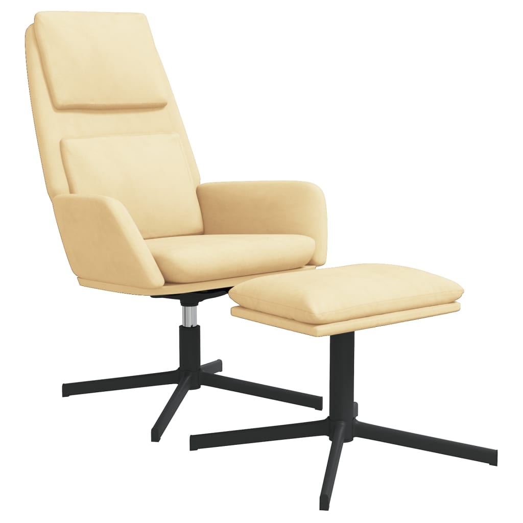 Fauteuil relax velours blanc crème