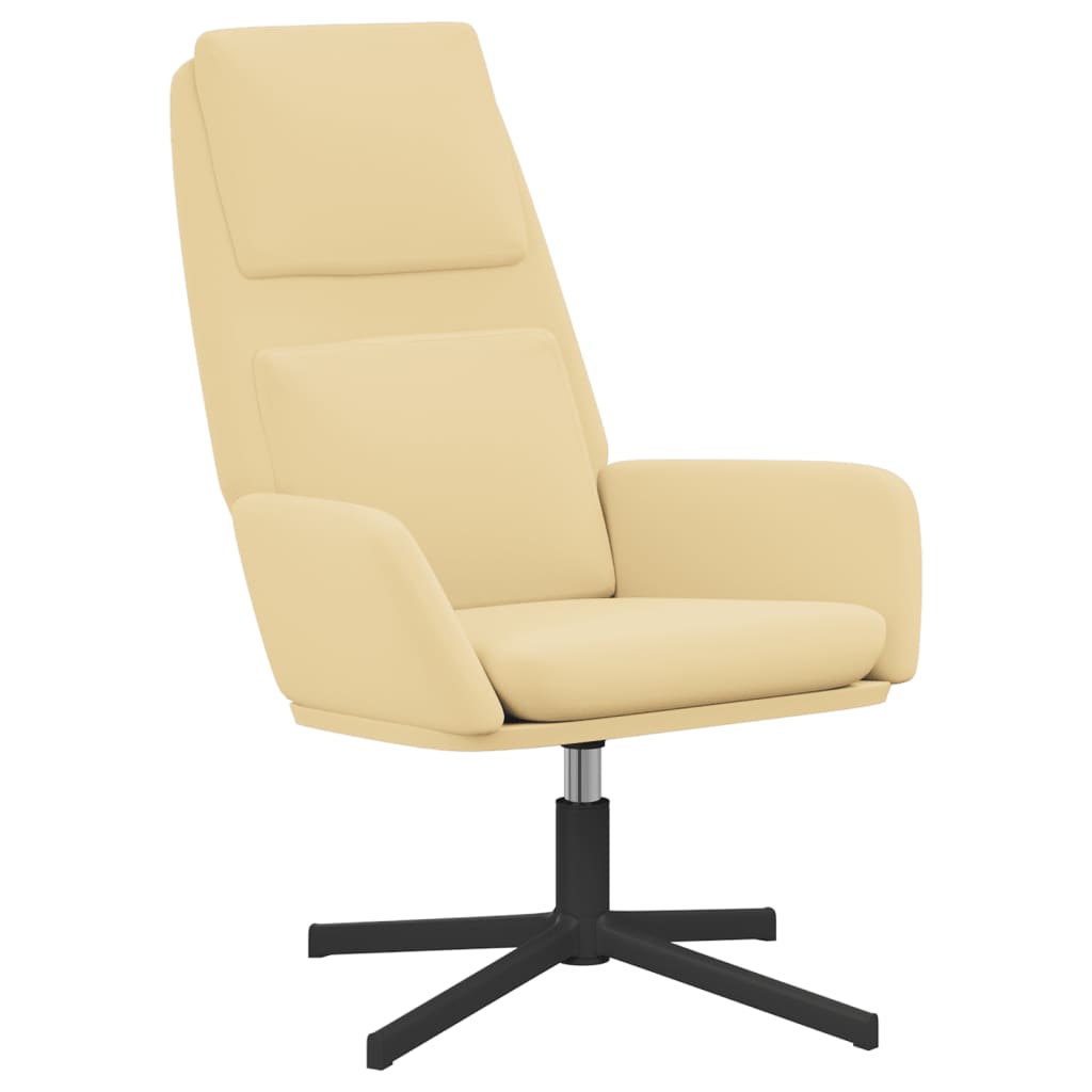 Fauteuil relax velours blanc crème