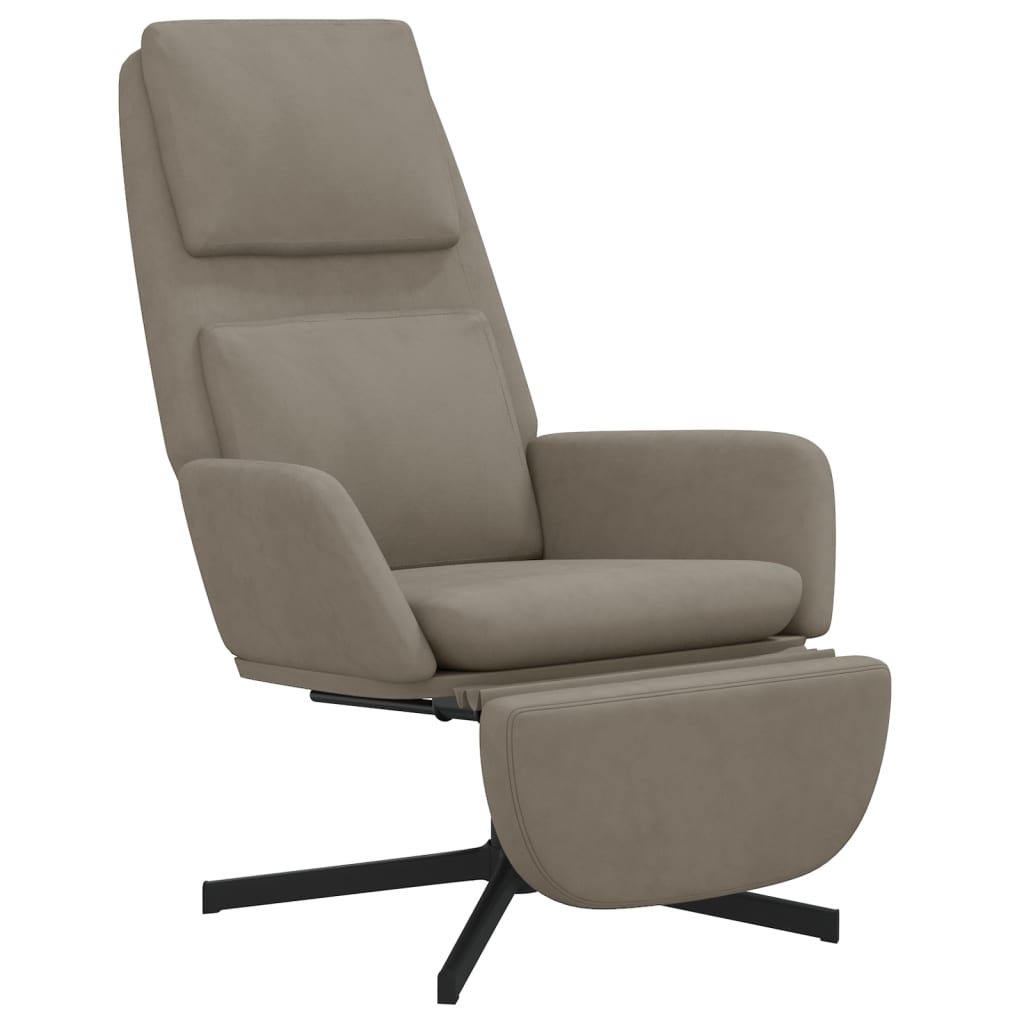 Fauteuil relax velours blanc crème