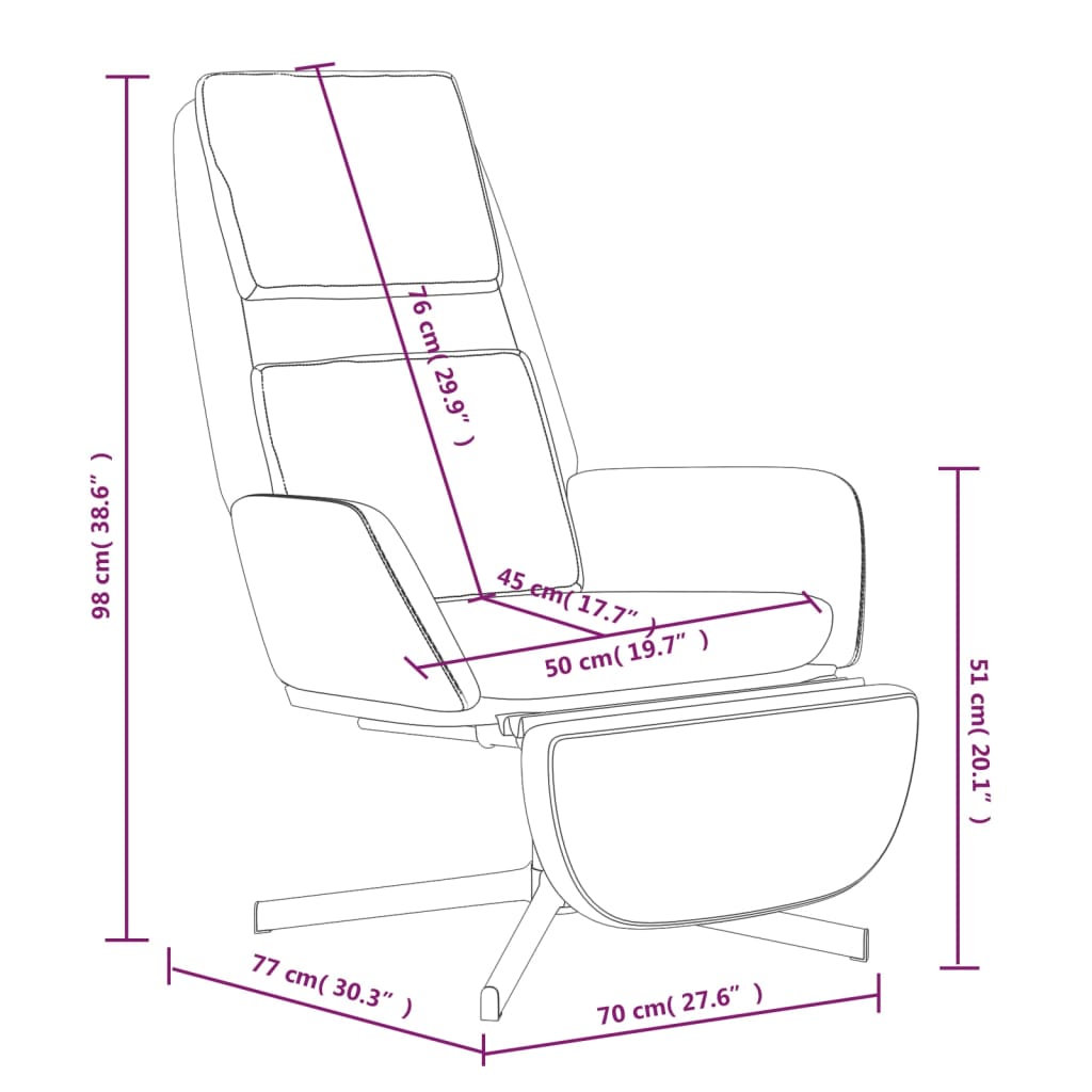 Fauteuil relax velours blanc crème