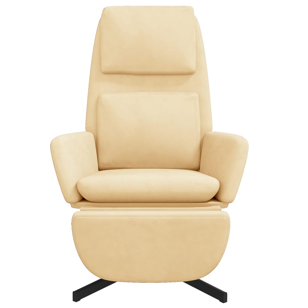 Fauteuil relax velours blanc crème