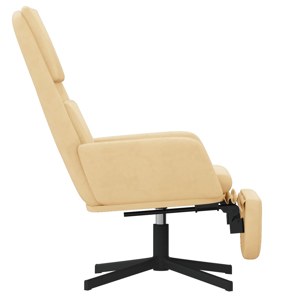 Fauteuil relax velours blanc crème