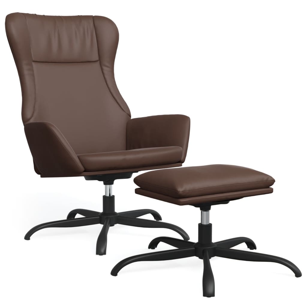 Fauteuil relax simili cuir noir