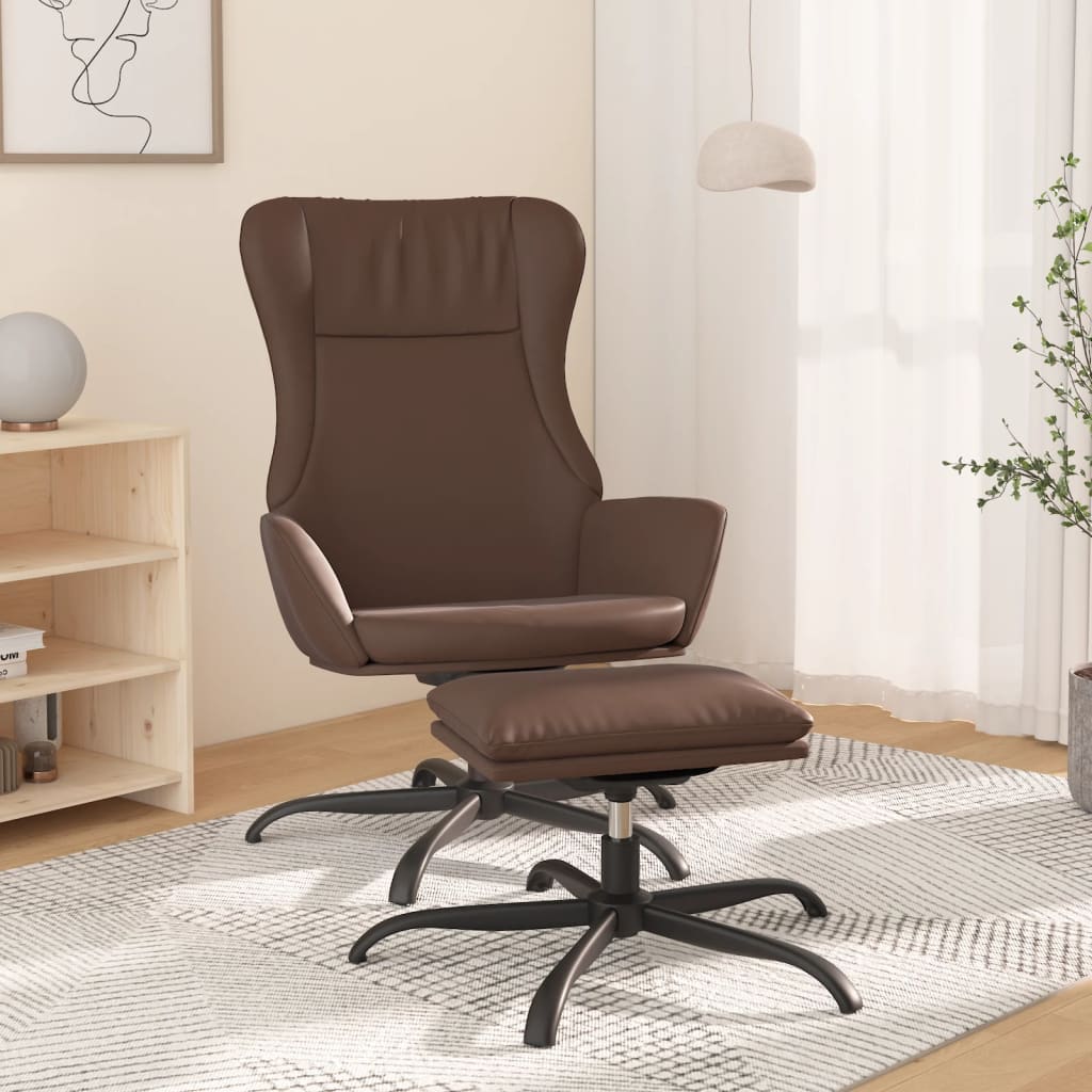 Fauteuil relax simili cuir noir