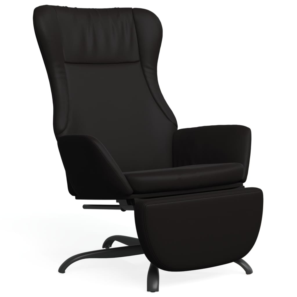 Fauteuil relax simili cuir noir