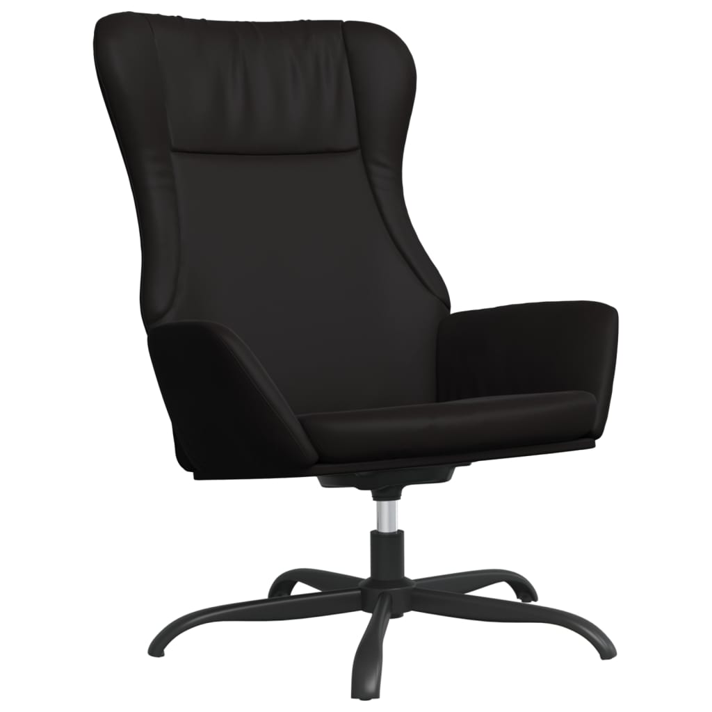 Fauteuil relax simili cuir noir