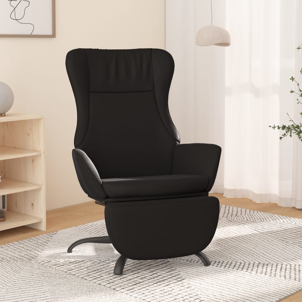 Fauteuil relax simili cuir noir